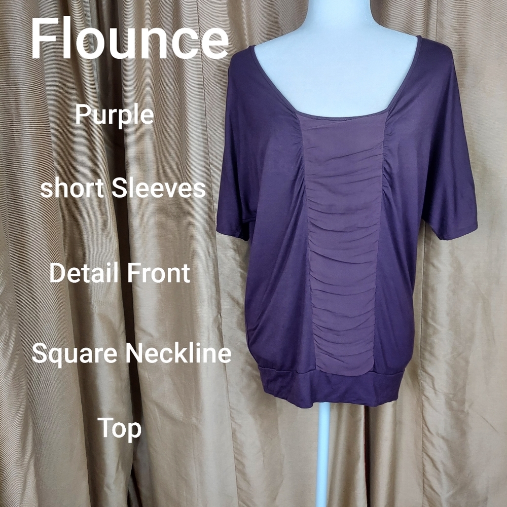Flounce purple detail front top size M/ L